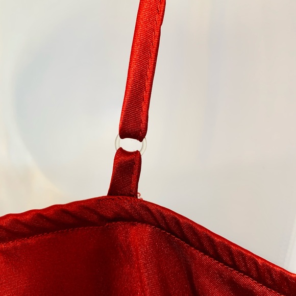 Vintage Rich Red Satin Slip Dress Nighty VS M - Picture 6 of 10